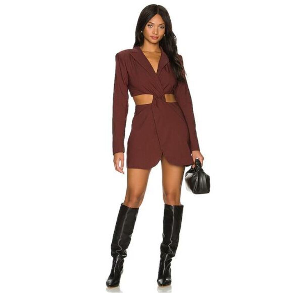 NBD Revolve‎ Sibil Blazer Dress Chocolate Brown Size XS